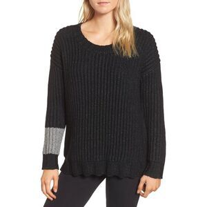 James Perse Womens Chunky Armband Wool Blend Sweater 0 X-Small Black - NWT $495
